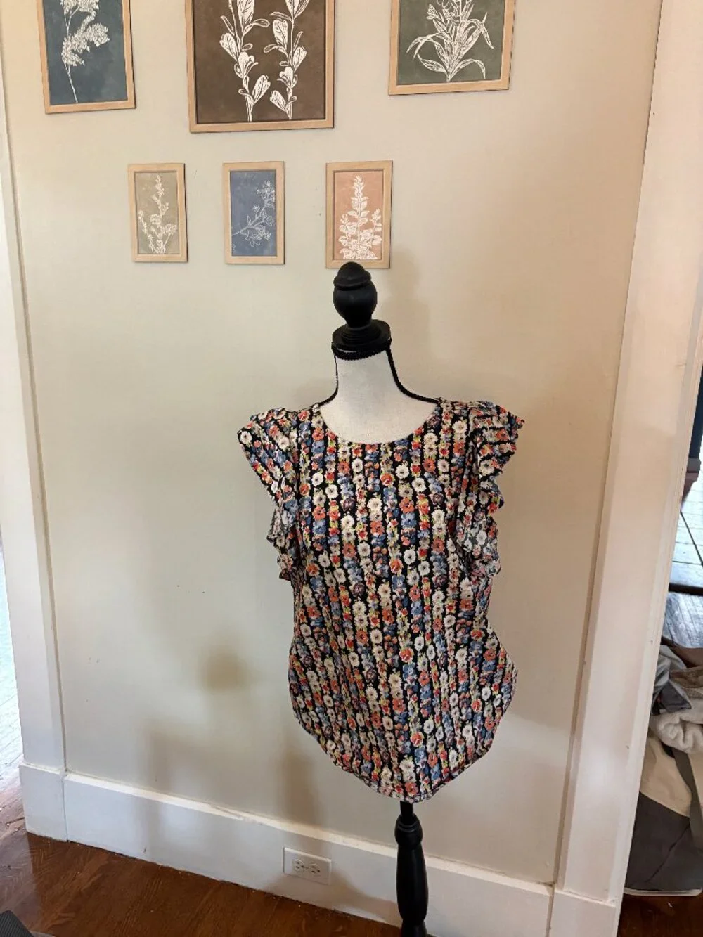 J.Crew Mercantile Floral Flutter Sleeve Blouse Women's Size 6